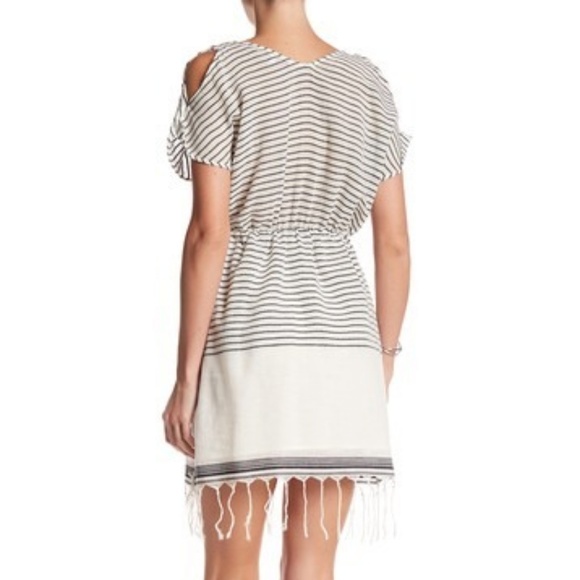 NWT Collective Concepts Stripe Cold Shoulder Dress - Picture 2 of 6